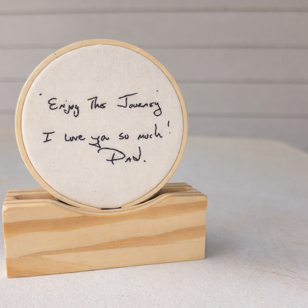 Memorial Handwriting Embroidery | Custom Signature Heirloom Hoop