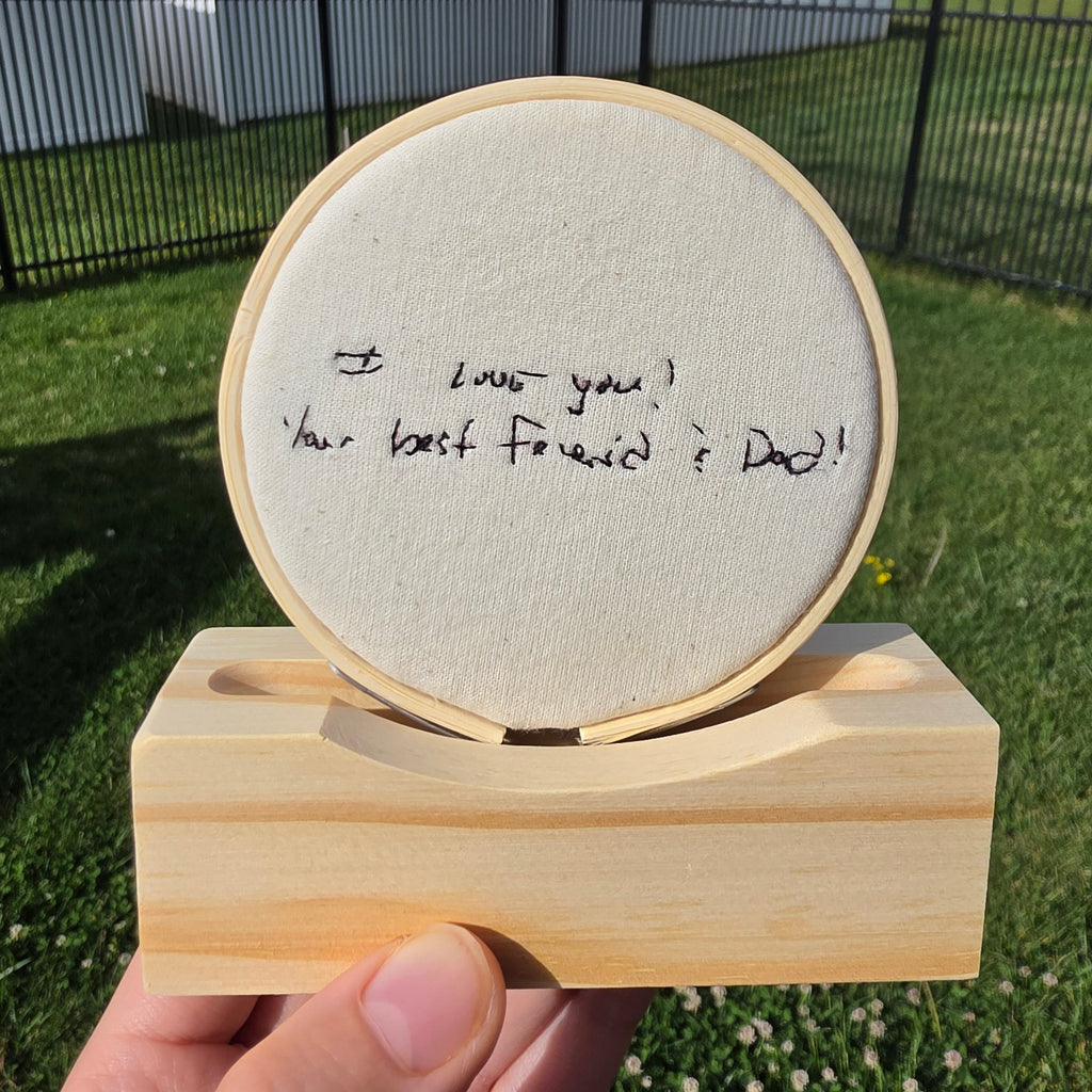 Memorial Handwriting Embroidery | Custom Signature Heirloom Hoop