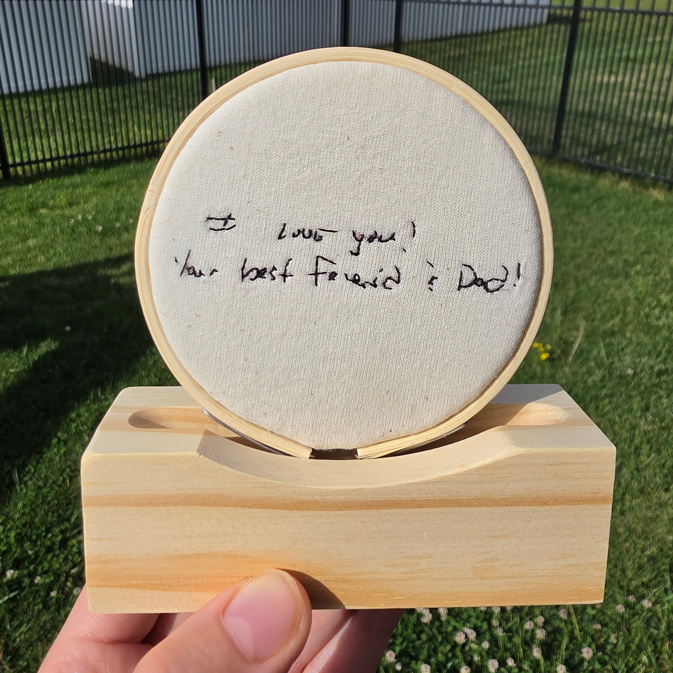 Memorial Handwriting Embroidery | Custom Signature Heirloom Hoop