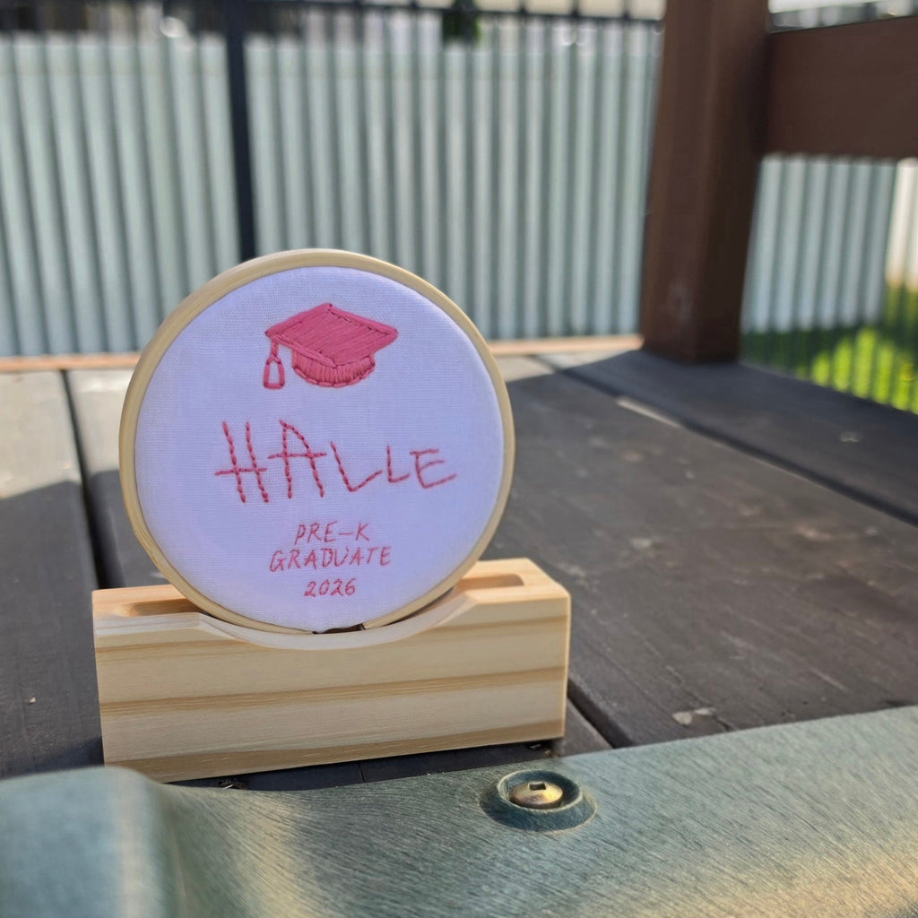 Preschool & Kindergarten Graduation Keepsake | Custom Handwriting Embroidery Hoop | Class of 2026