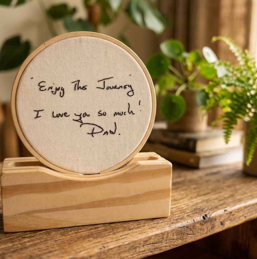Memorial Handwriting Embroidery | Custom Signature Heirloom Hoop